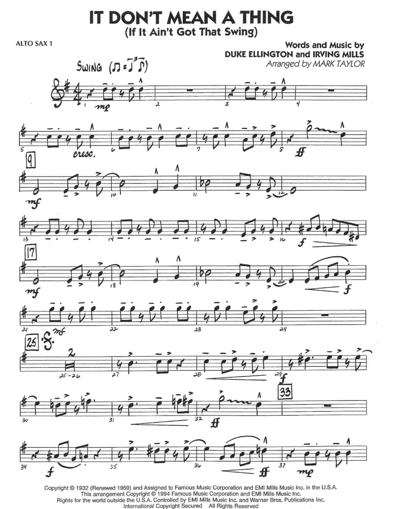 It Don't Mean A Thing score preview