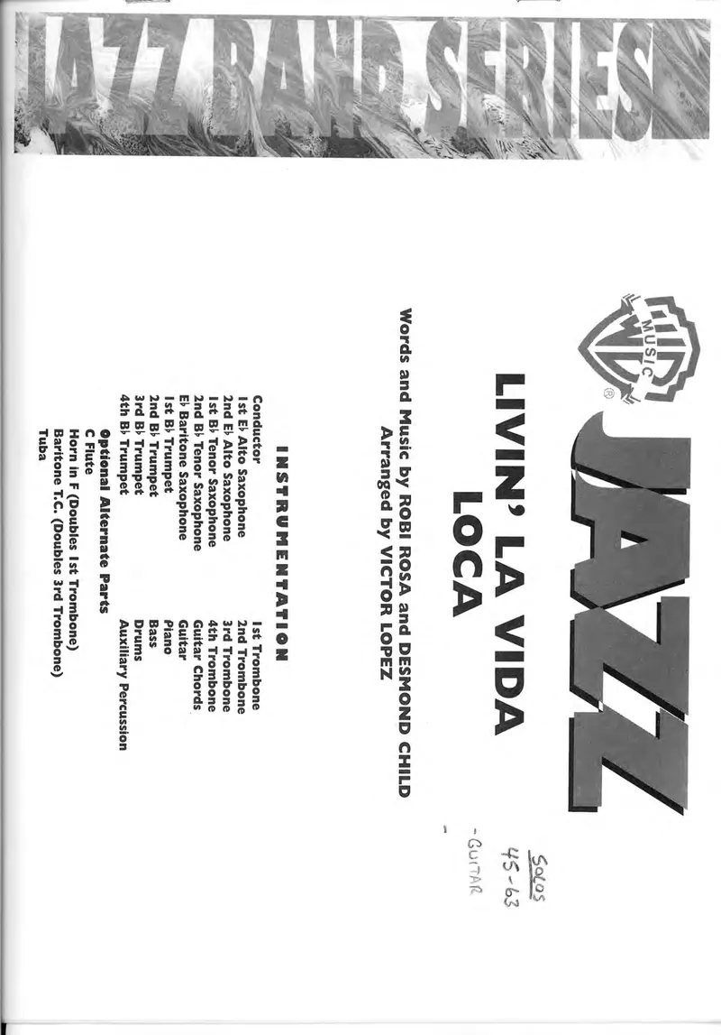 Livin' La Vida Loca score preview