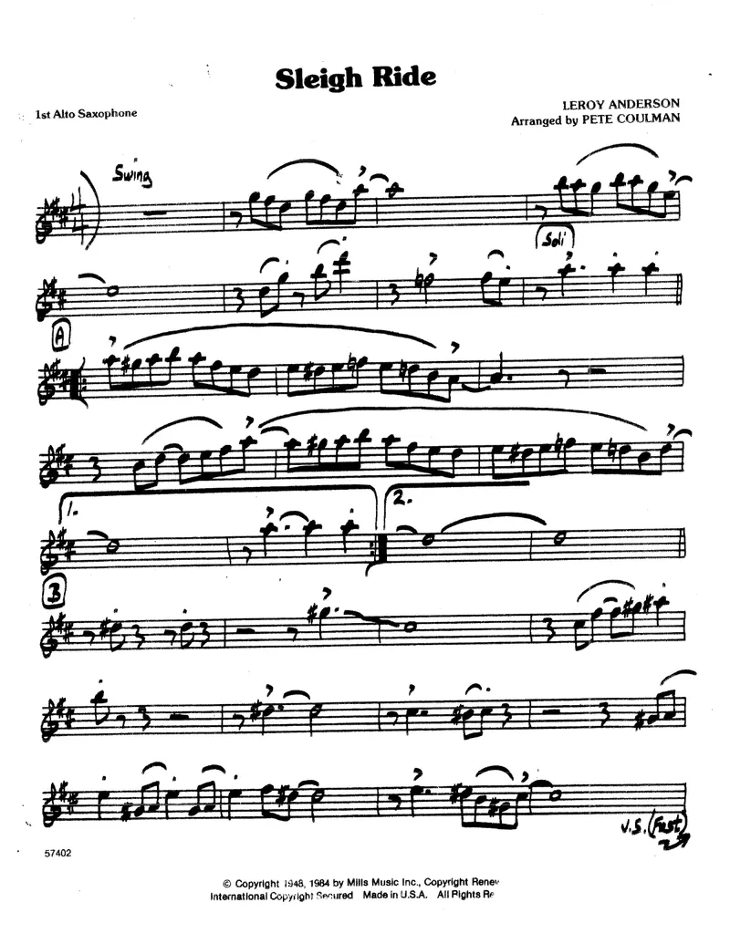Sleigh Ride score preview
