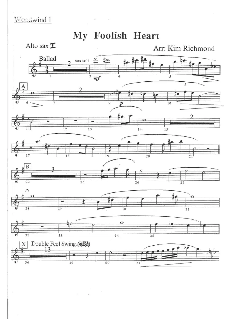 My Foolish Heart score preview