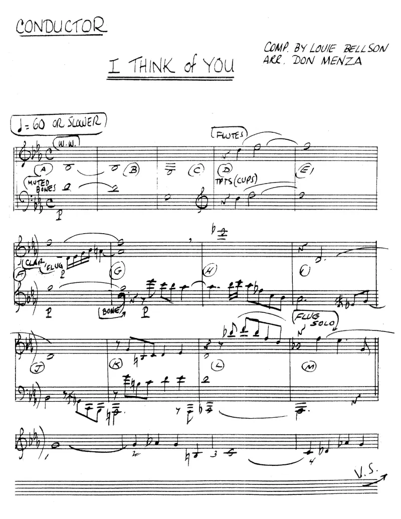 I Think Of You score preview
