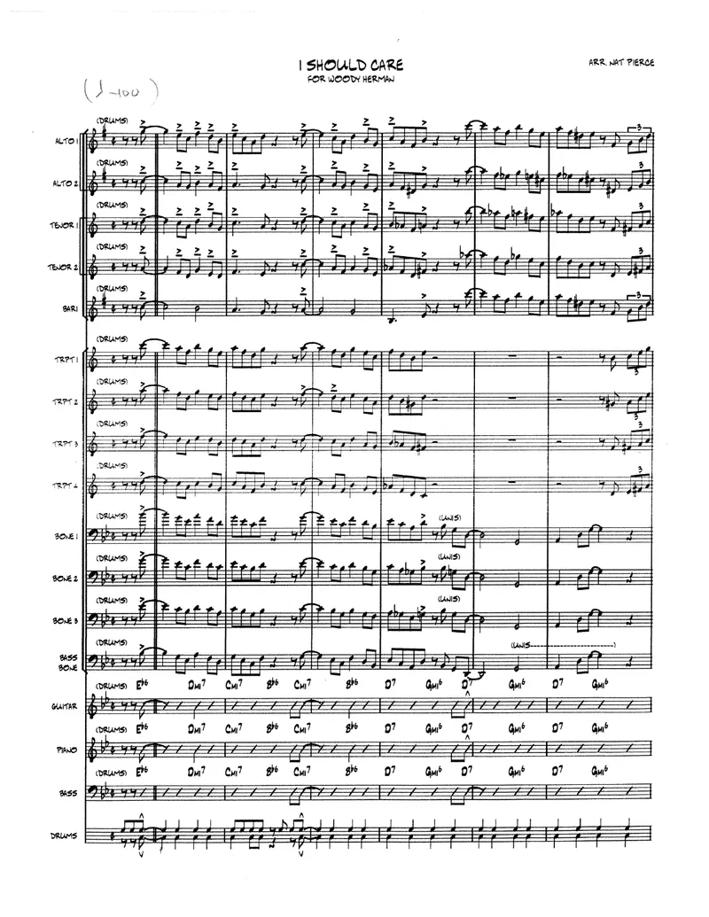 I Should Care (Nat Pierce-W.Herman) score preview