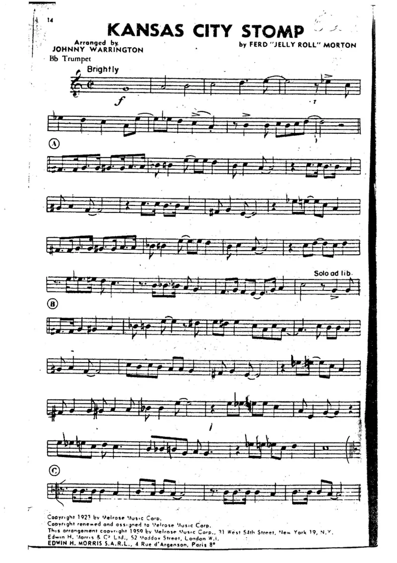 Kansas City Stomp score preview
