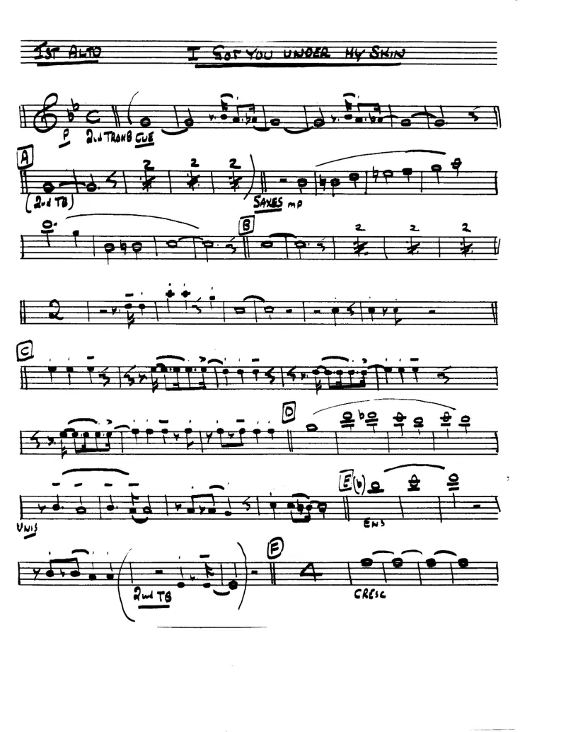 I Got You Under My Skin score preview