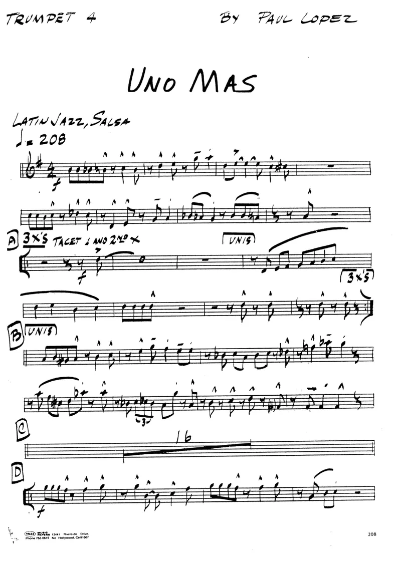 Uno Mas score preview