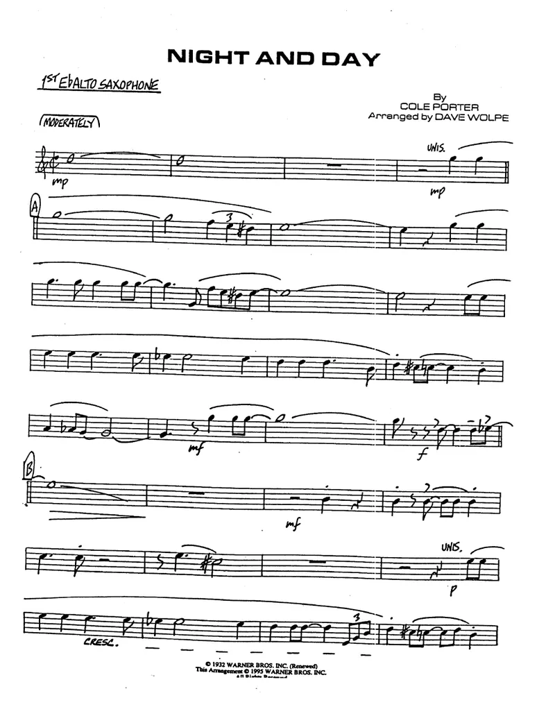 Night And Day score preview