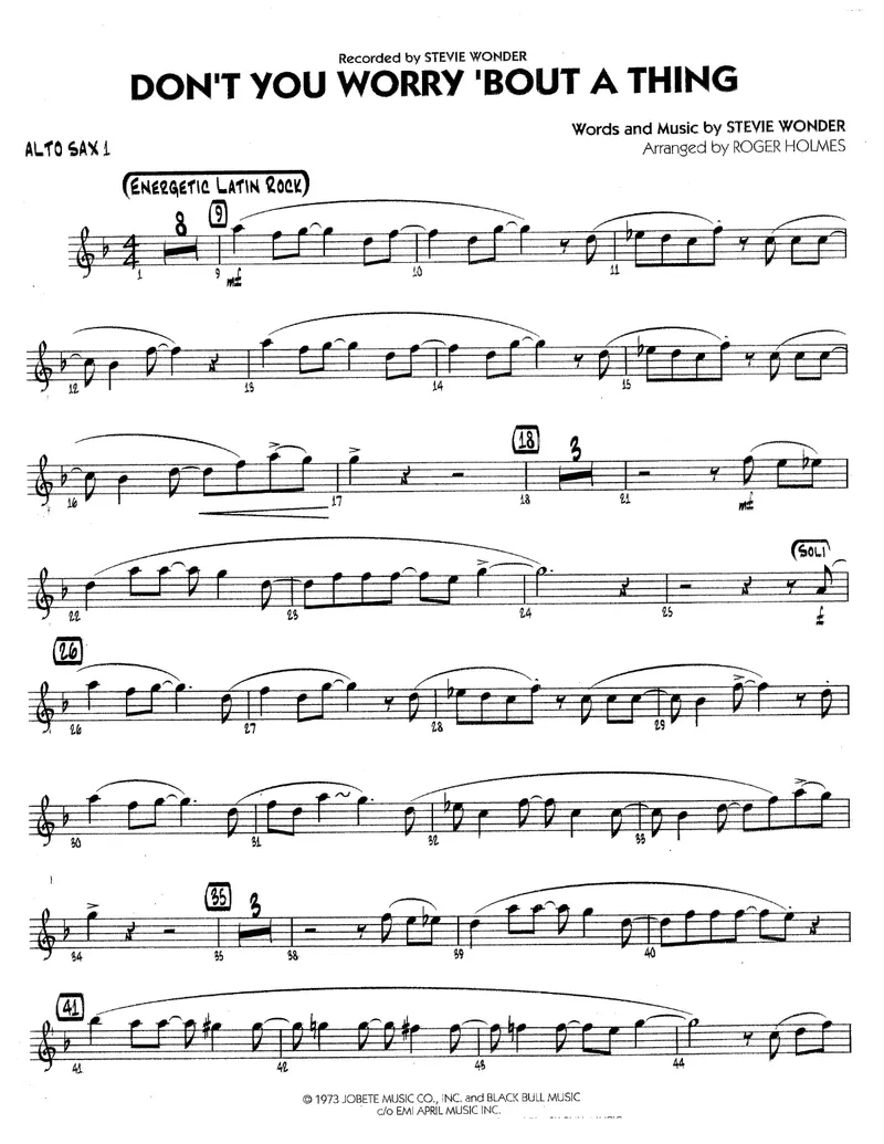 Don't You Worry 'Bout A Thing score preview