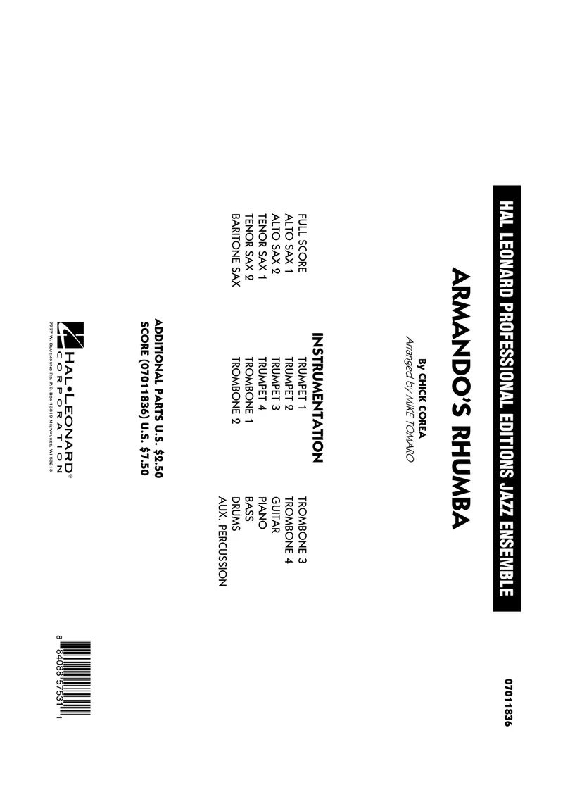 Armando's Rhumba score preview
