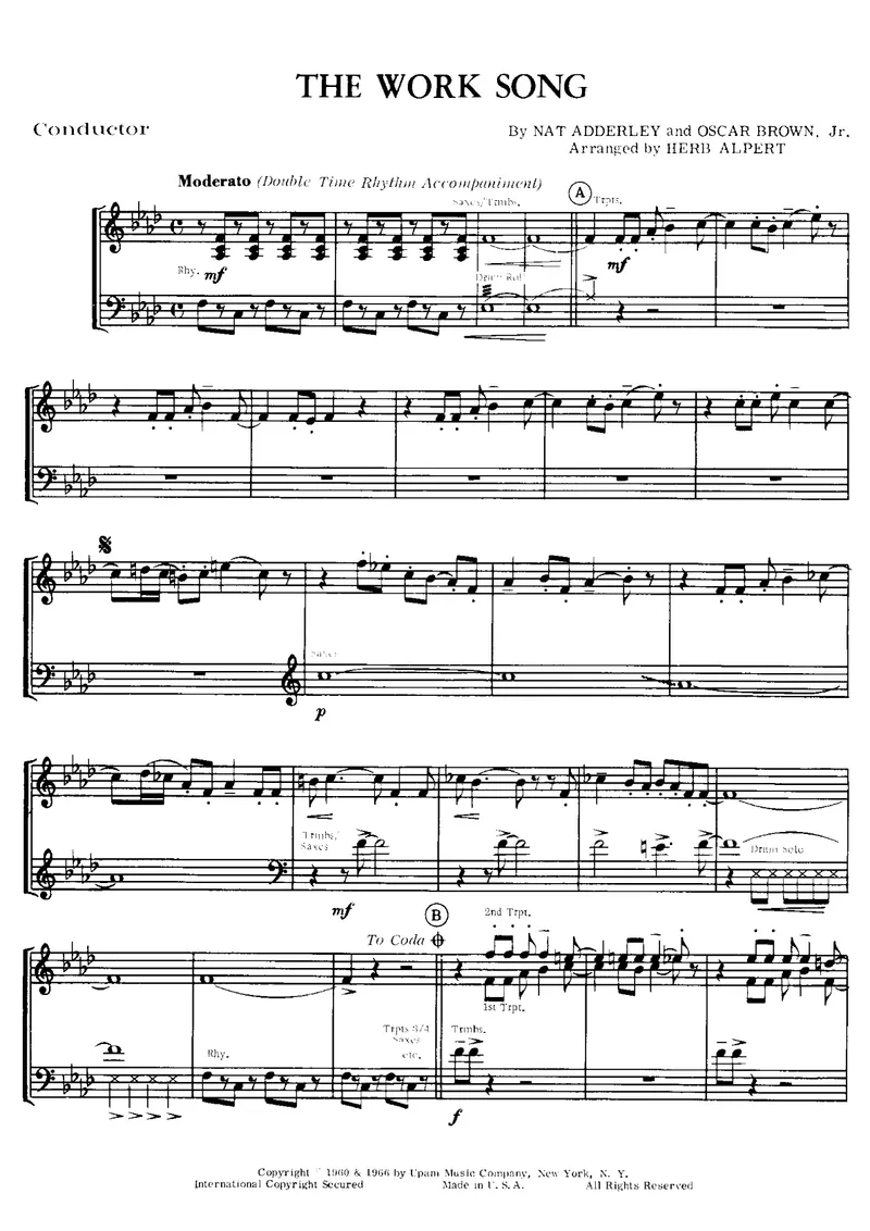 The Work Song score preview