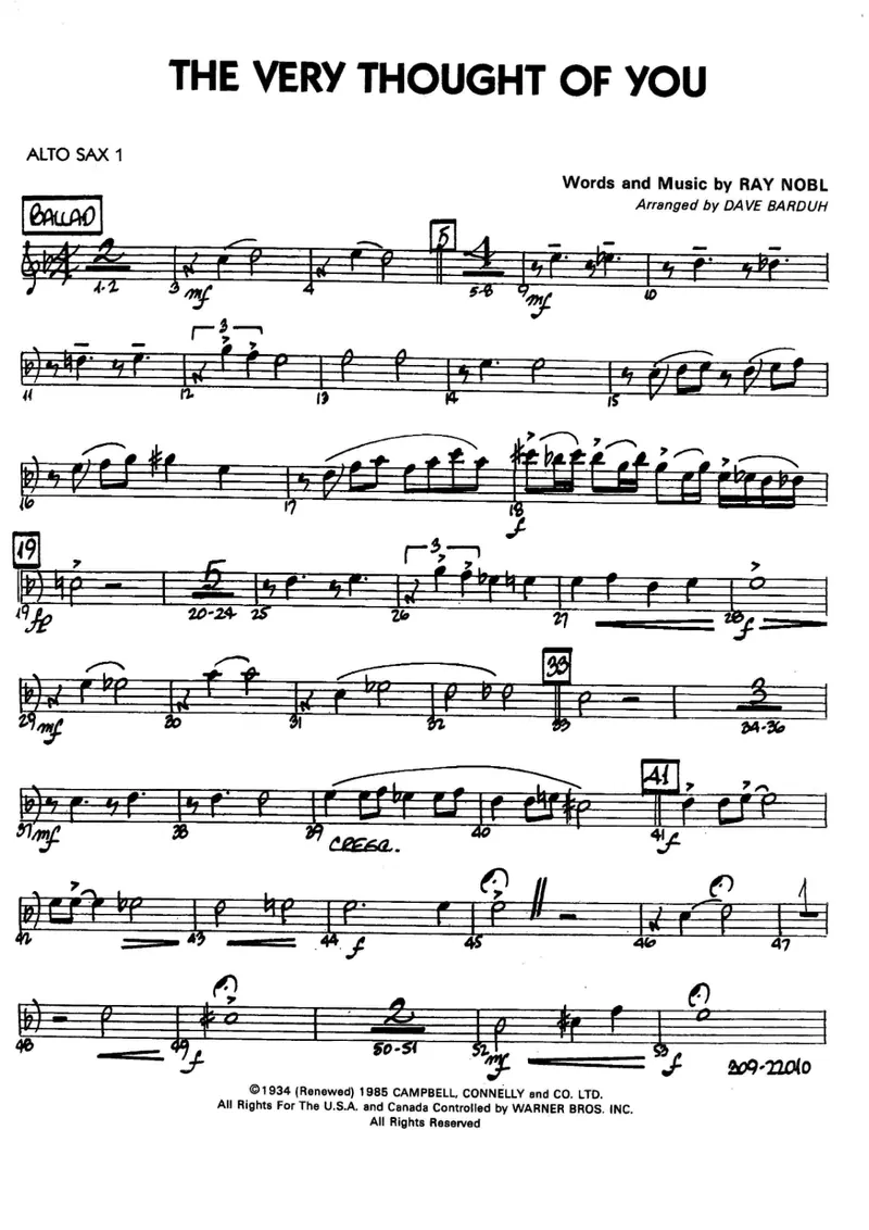 The Very Thought Of You score preview