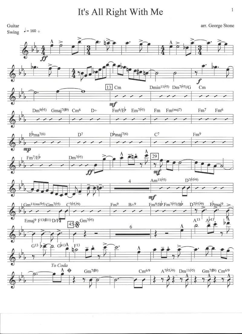 It's All Right With Me score preview