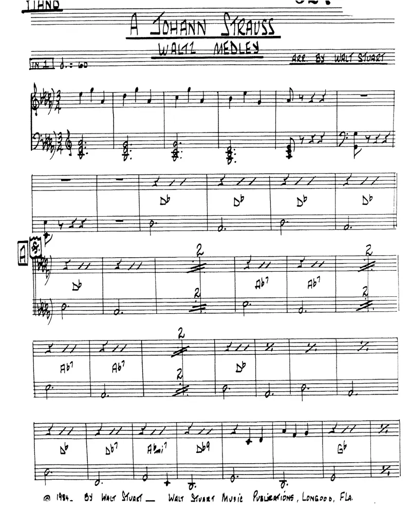 A Johann Strauss Waltz Medley score preview