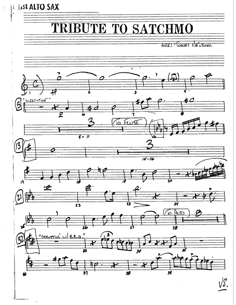 Tribute To Satchmo score preview