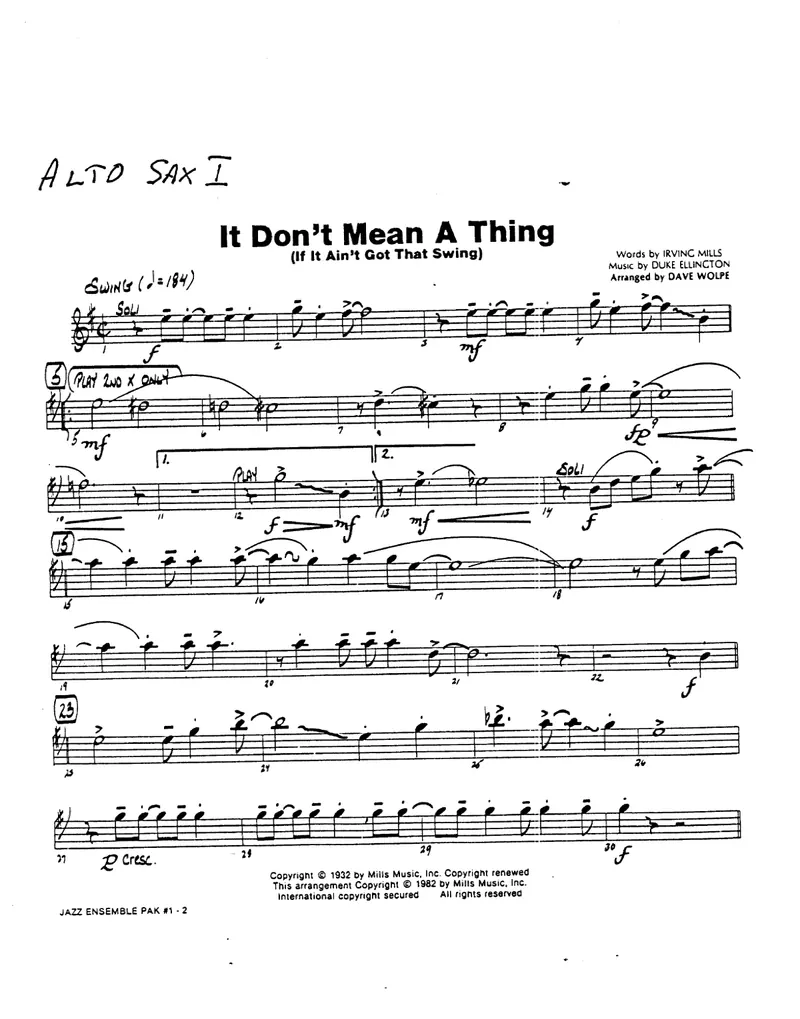 It Don't Mean A Thing score preview