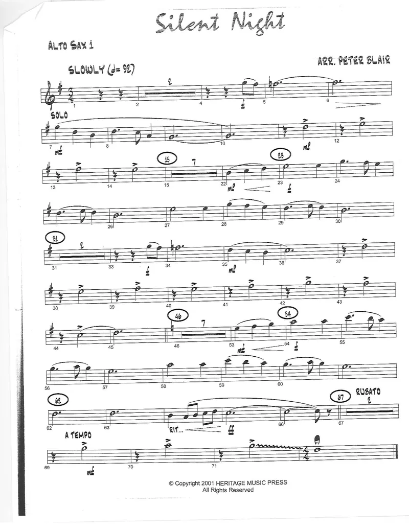 Silent Night score preview