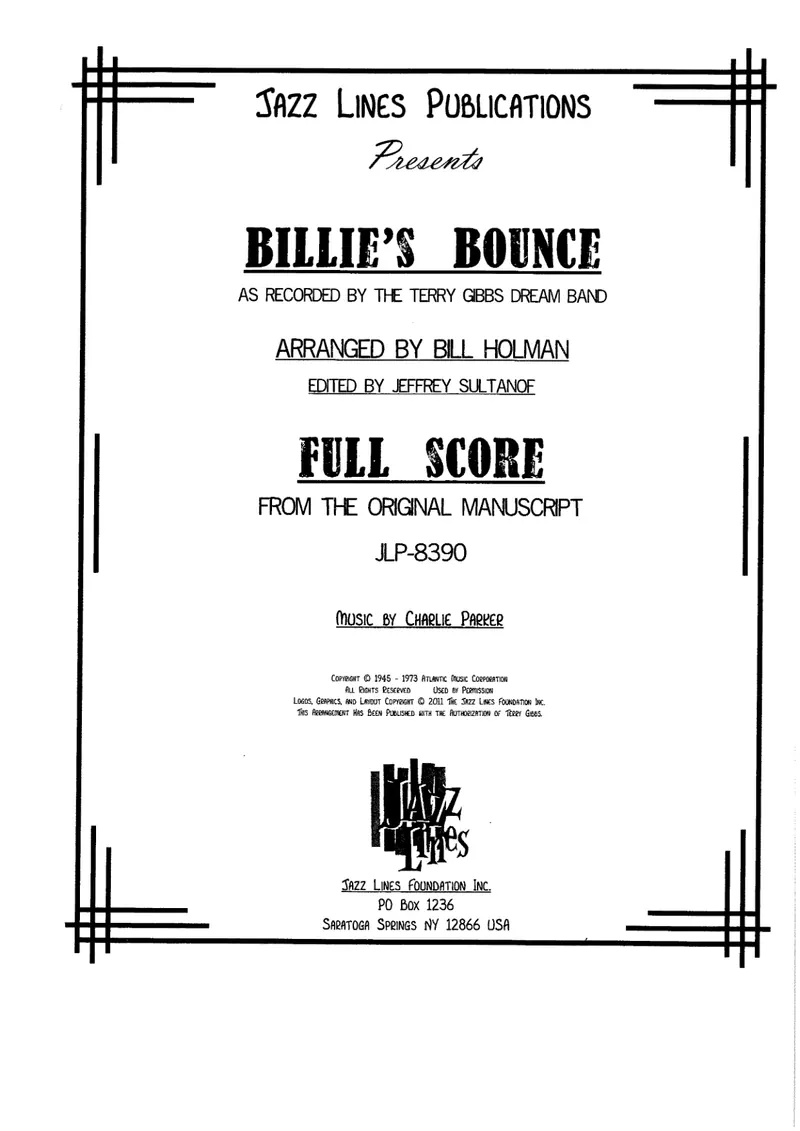 Billie's Bounce score preview
