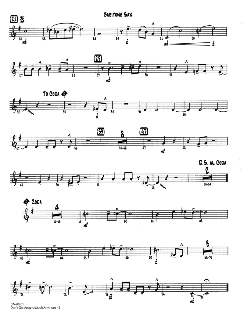 Don't Get Around Much Anymore score preview