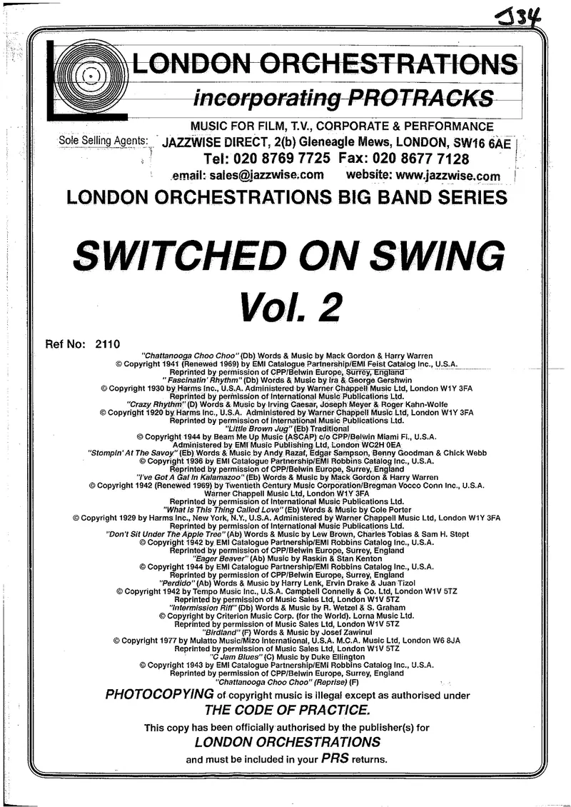 Switched On Swing (Medley) London Band Vol score preview