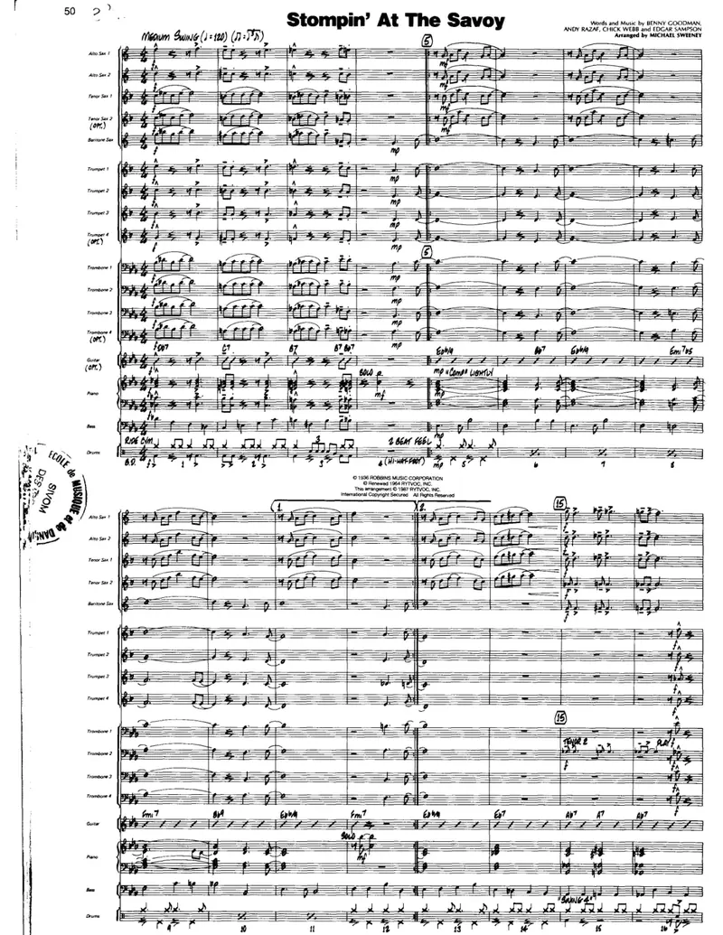 Stompin' At The Savoy score preview