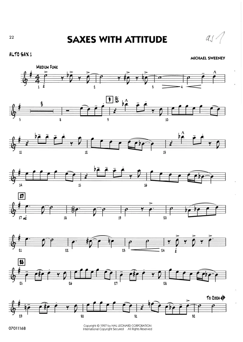 Saxes With Attitudes score preview