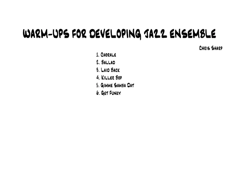Warm-Ups for Developing Jazz Ensemble score preview