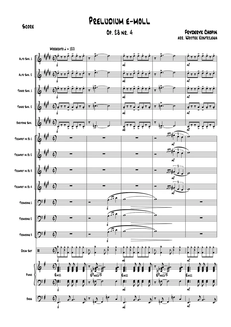 Preludium E-Moll score preview