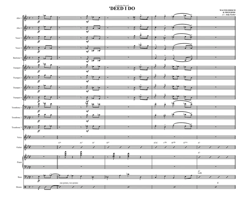 Deed I Do score preview