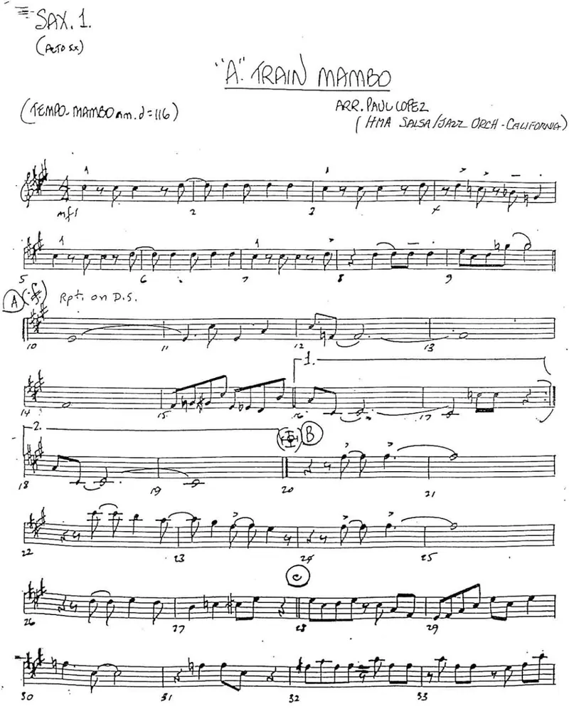 A Train Mambo score preview