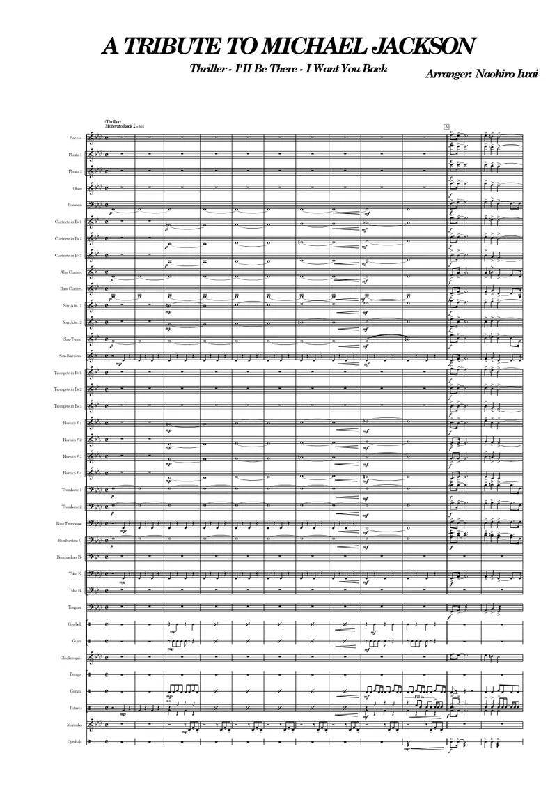 A Tribute To Michael Jackson score preview