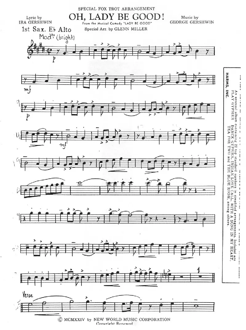 Oh, Lady Be Good score preview