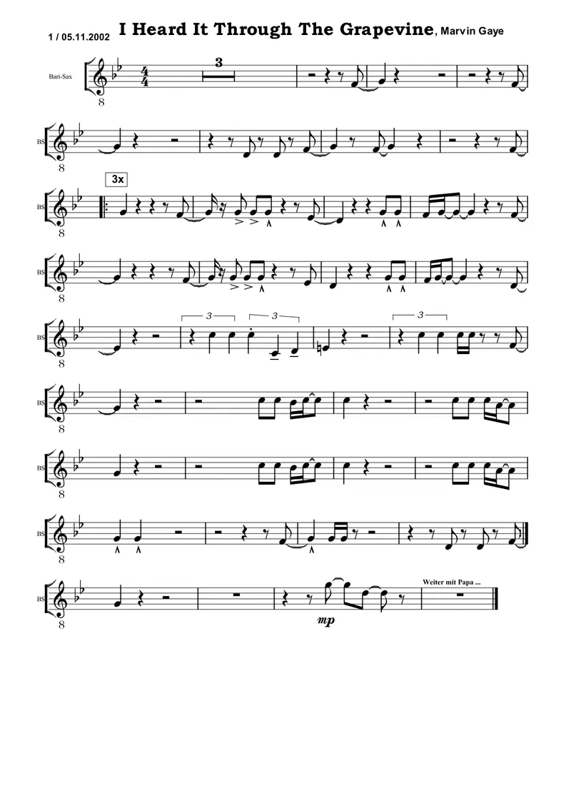 I Heard It Through The Grapevine score preview