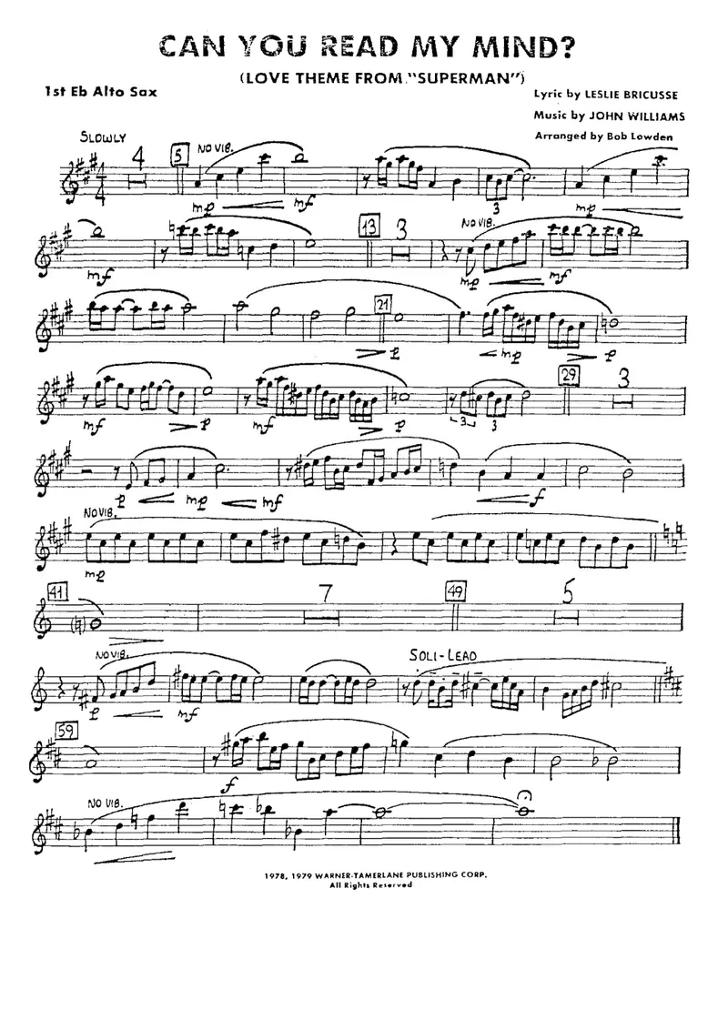 Can You Read My Mind score preview