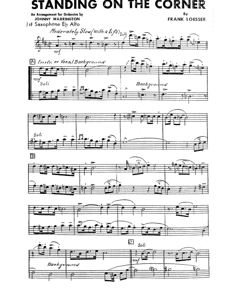 Standing On The Corner score preview