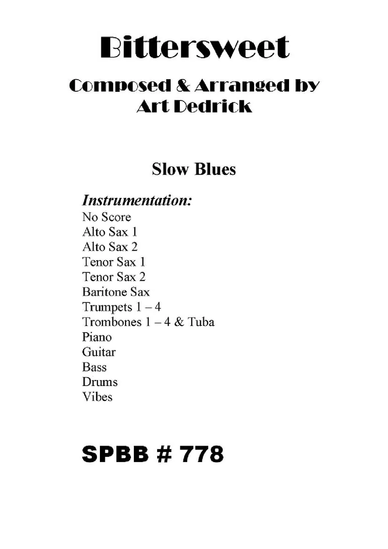 Bittersweet score preview