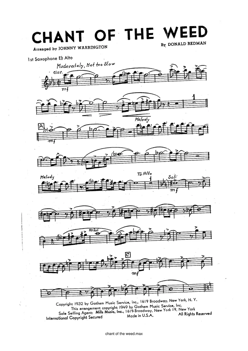 Chant Of The Weed score preview