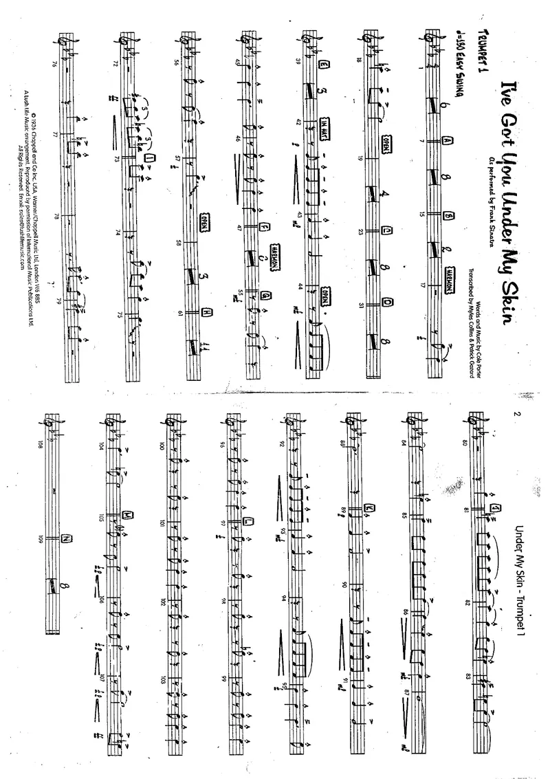 I'Ve Got You Under My Skin score preview