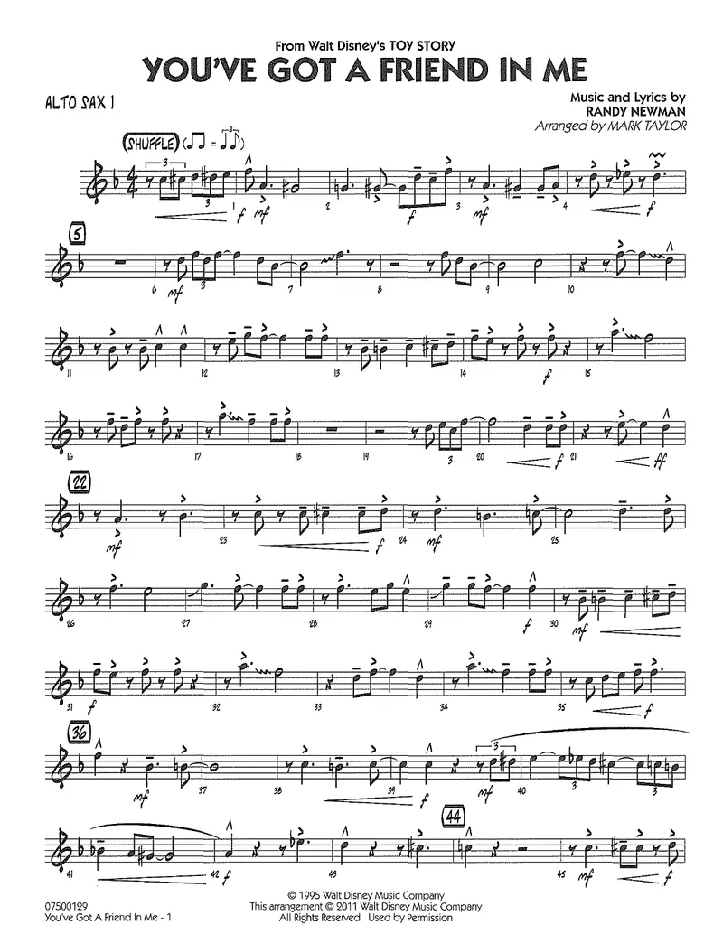 You've Got A Friend In Me score preview