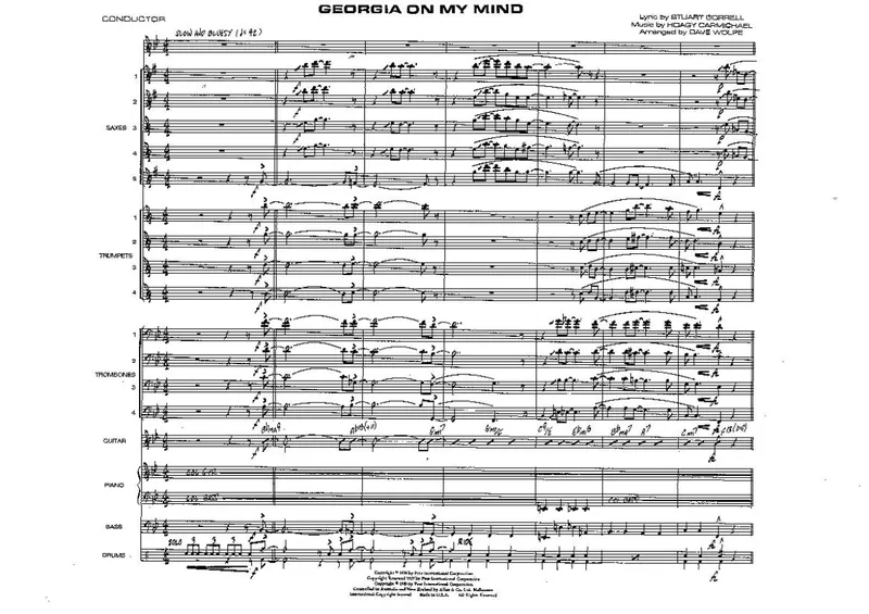 Georgia On My Mind score preview