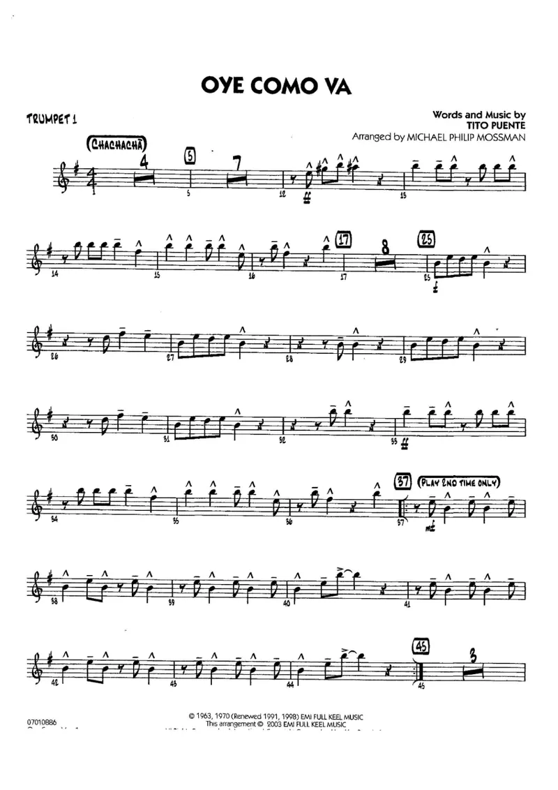 Oye Como Va score preview