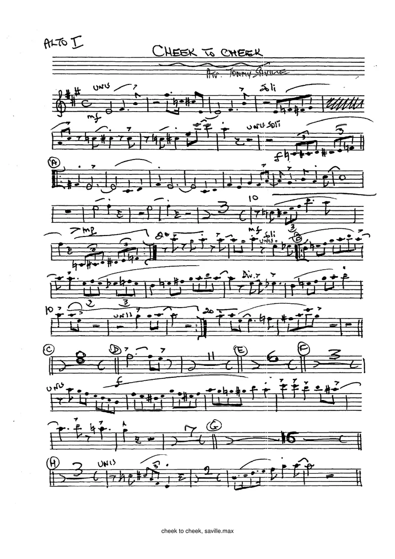 Cheek To Cheek score preview