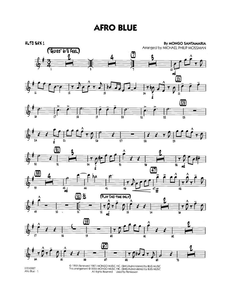 Afro Blue score preview