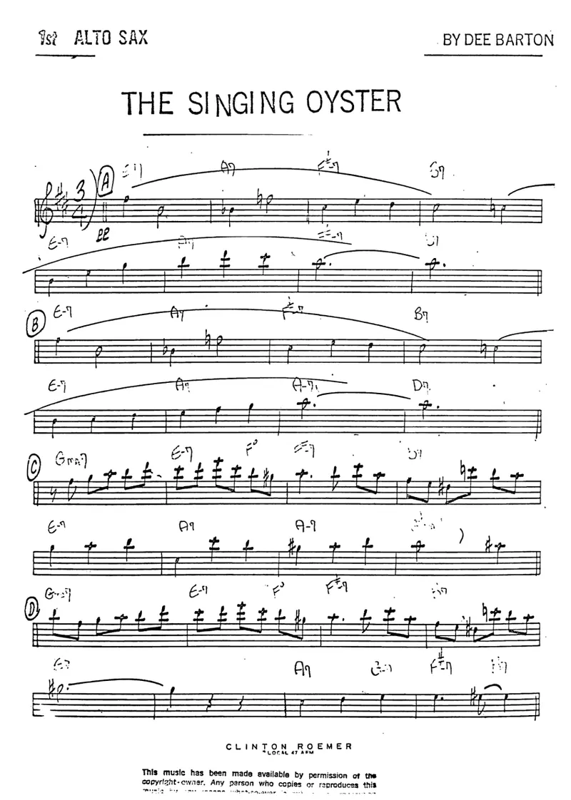 The Singing Oyster score preview