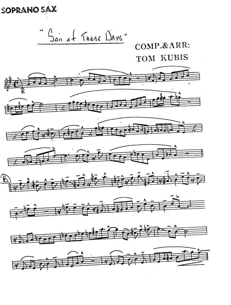Son Of These Days score preview