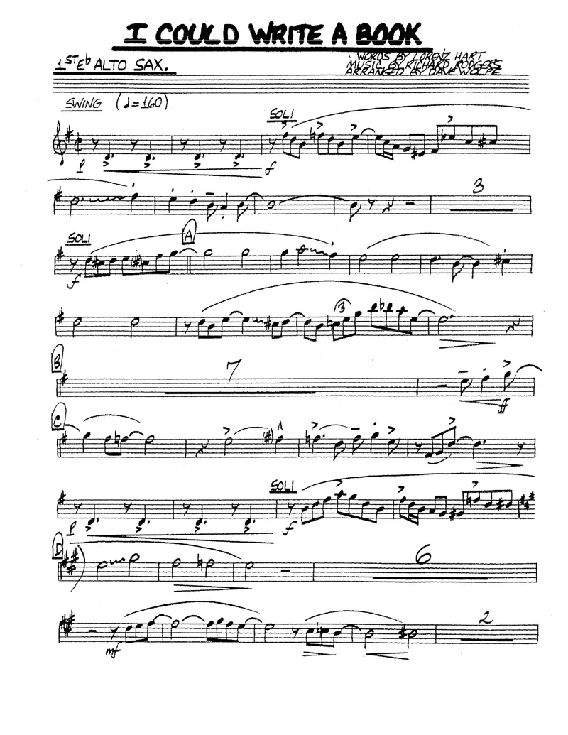 I Could Write A Book score preview