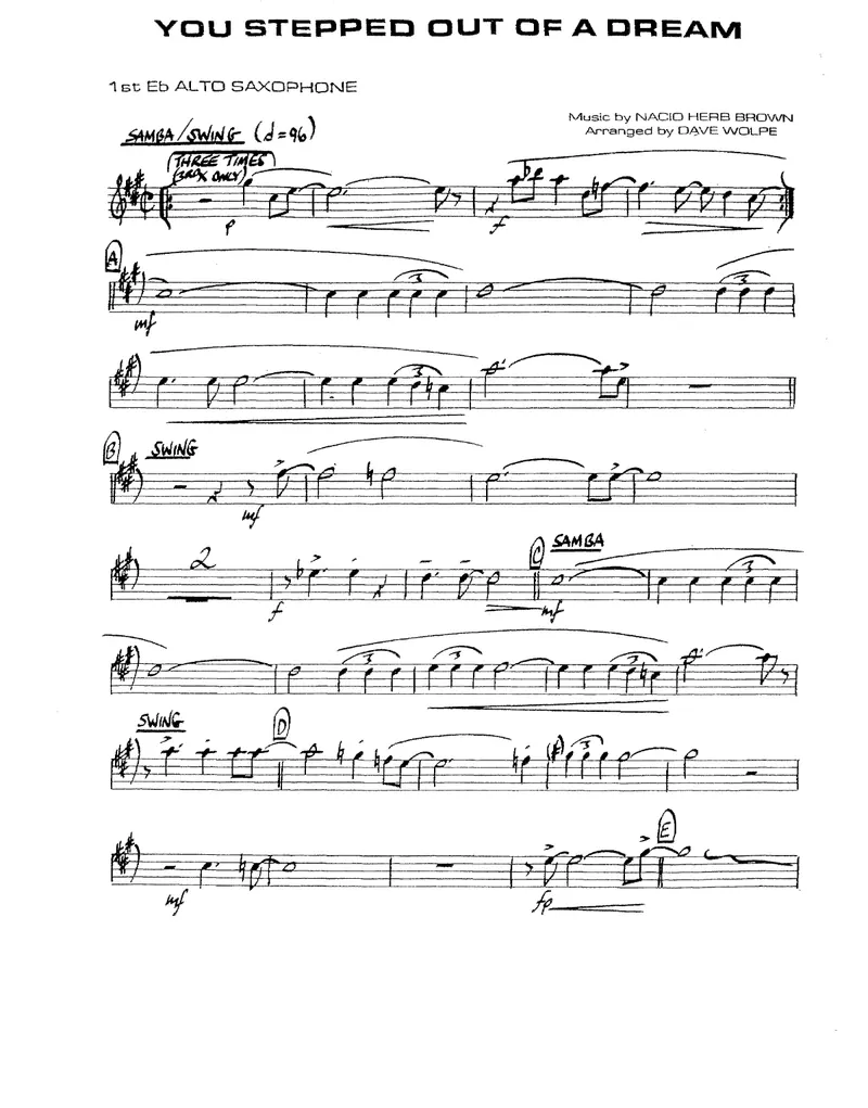 You Stepped Out Of A Dream score preview