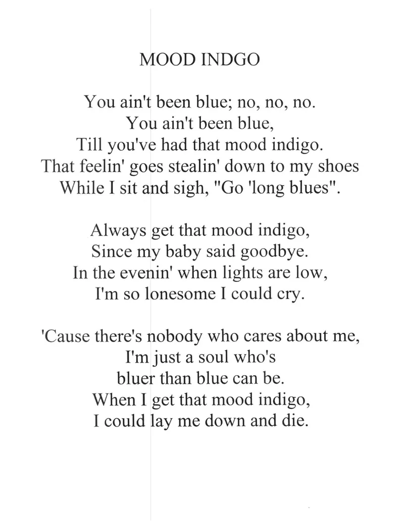 Mood Indigo score preview