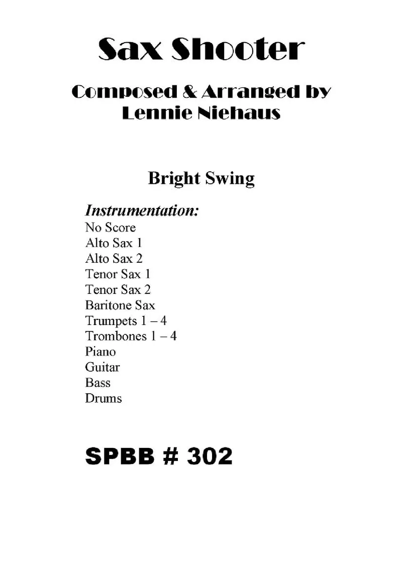 Sax Shooter score preview