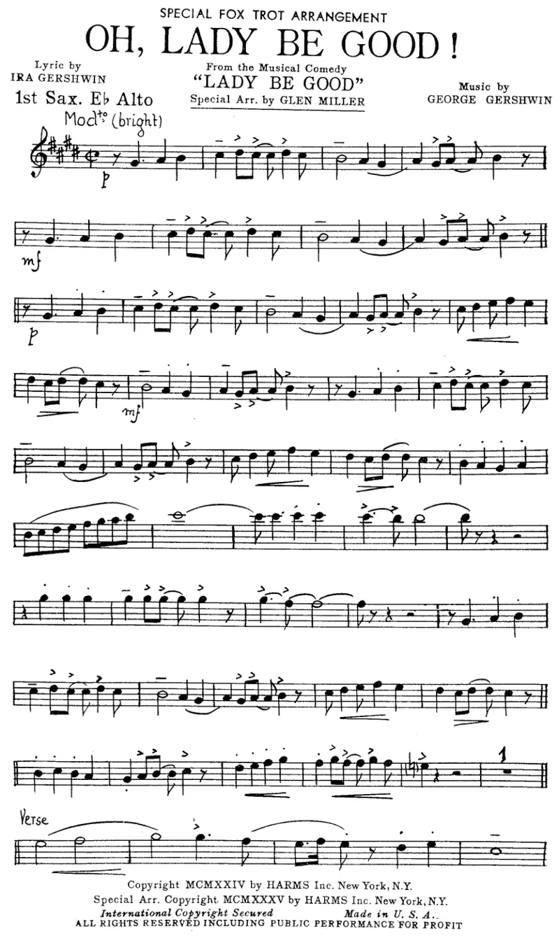 Oh, Lady Be Good score preview