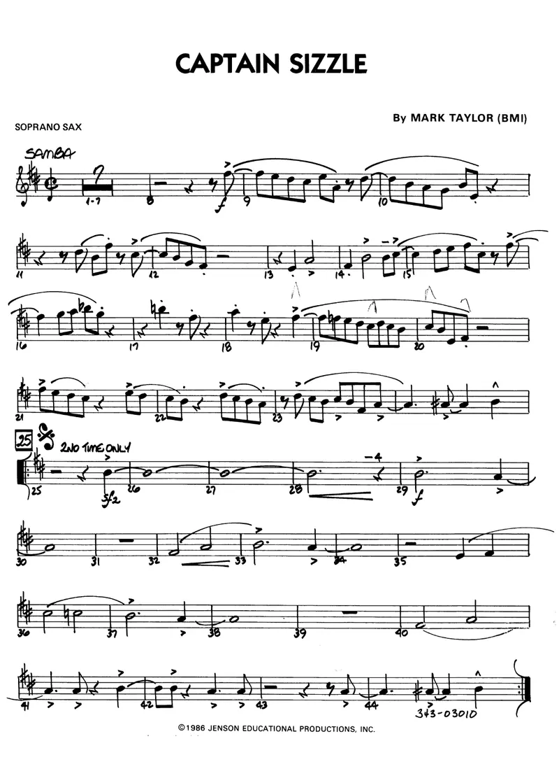 Captain Sizzle score preview
