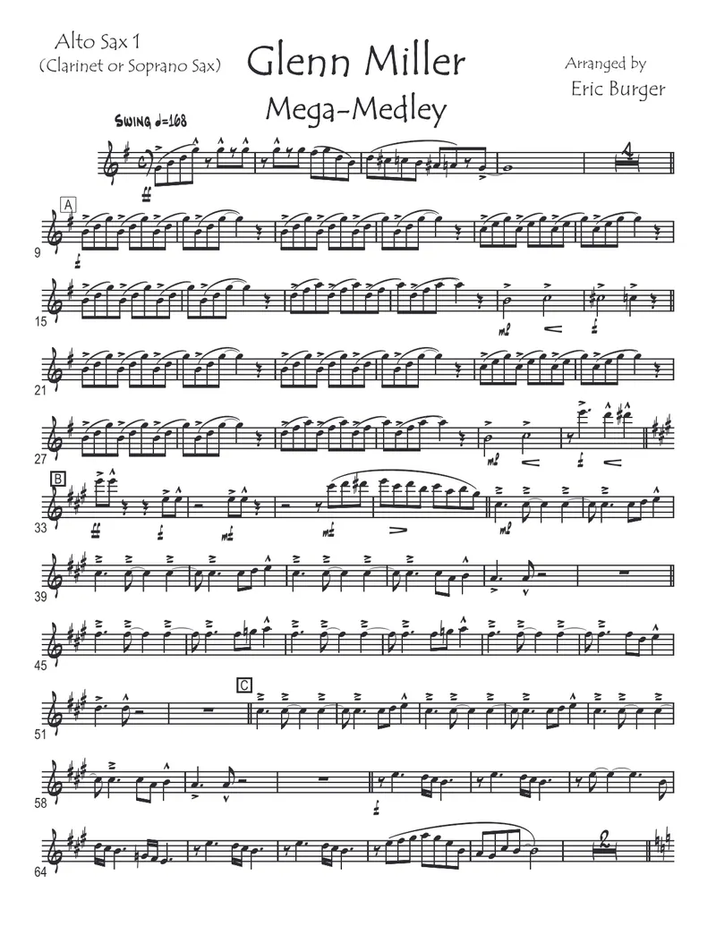 Glenn Miller Mega Medley score preview